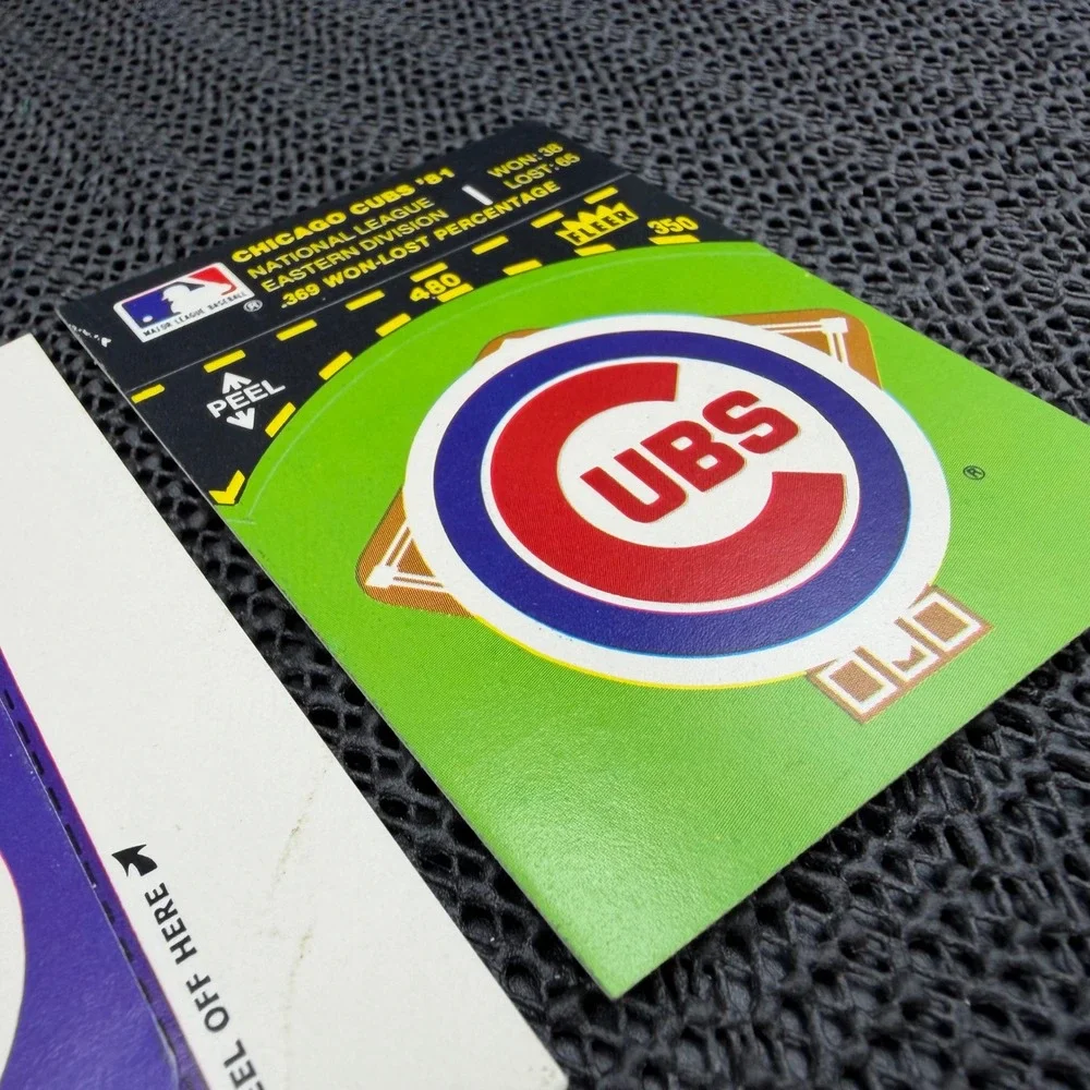 Vintage Chicago Cubs Fleer Sticker Cards 80's MLB Baseball Lot of 2